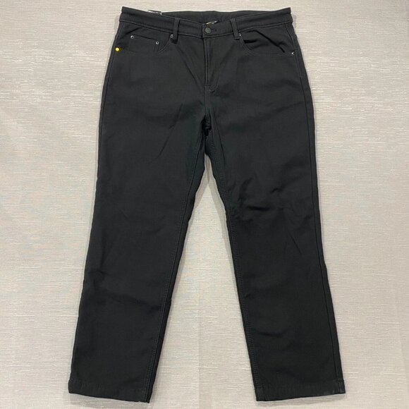 CAT Caterpillar Work Pants Mens 38 x 30 Black Canvas Fleece Lined Insulated - Picture 2 of 12